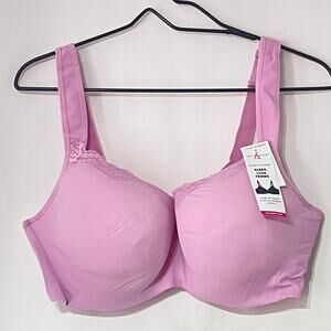 Ashley Stewart T-Shirt Bra Women's 42DDD 42F Pink Underwire Lightly Lined NWT
